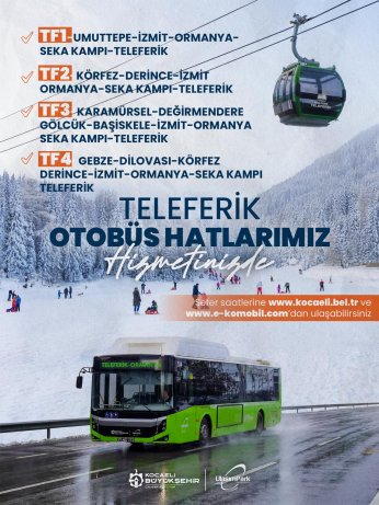 Kartepe Teleferik'e kesintisiz ulaşım 