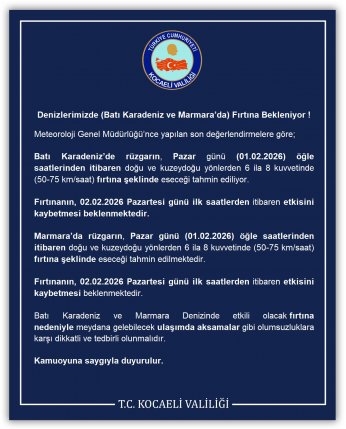 Marmara'da Fırtına Bekleniyor 