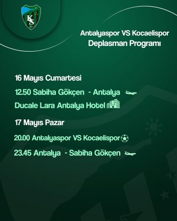 Kocaelispor'da son durak Antalya