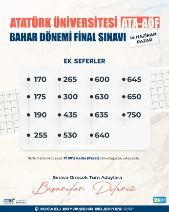 Haftasonu Sınava Girecek Öğrencilere Ulaşım Desteği