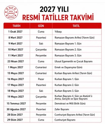 İşte Uzun Tatil Fırsatı Sunan Resmi Tarihler