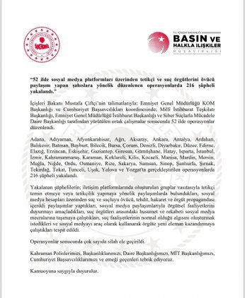 Sosyal medyada suç propagandasına darbe