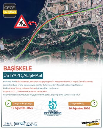 Dikkat...İzmit İstikameti Trafiğe Kapatılacak