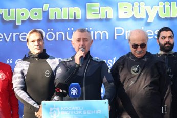 Tahir Başkan Körfeze dalış yaptı 