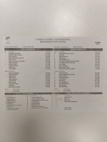 Kadroda sürpriz yok