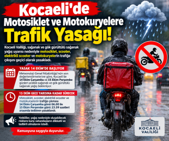 Motosiklet ve Motokuryelere Trafik Yasağı!