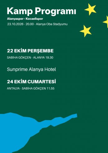 Kocaelispor’un Alanya Programı Belli Oldu! 