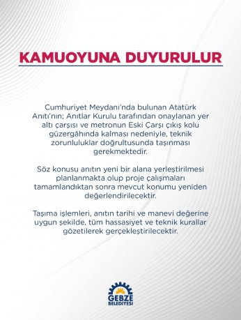 Cumhuriyet Meydanındaki Atatürk Anıtı Taşınıyor 