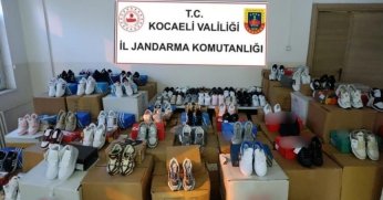 Ünlü markalara ait sahte spor ayakkabı ele geçirildi...